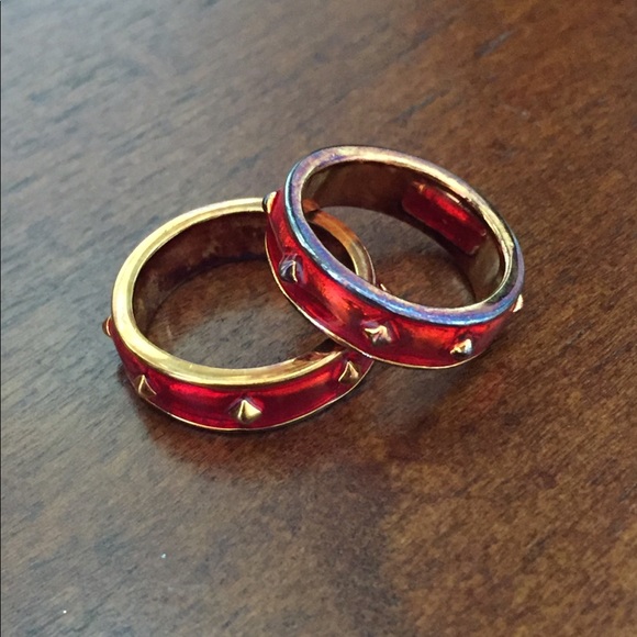 Vintage MONET Stackable Red Rings - Picture 1 of 4